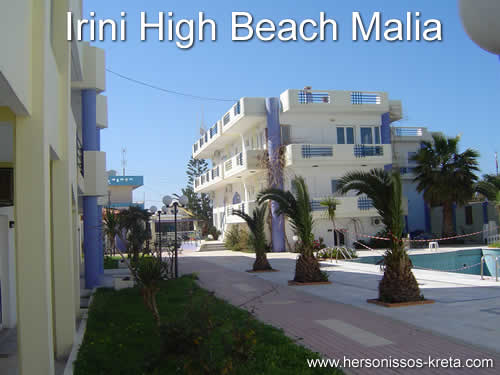Irini high beach Malia, grote zandstranden, ideaal gelegen, alles op loopafstand.