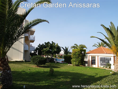 Cretan garden Anissaras Kreta. Mooi en rustig gelegen, vlakbij zandstrand. 